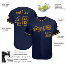 Загрузить изображение в средство просмотра галереи, Custom Navy Navy-Gold Authentic Baseball Jersey