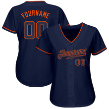 Загрузить изображение в средство просмотра галереи, Custom Navy Navy-Orange Authentic Baseball Jersey