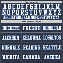 Laden Sie das Bild in den Galerie-Viewer, Custom Navy White-Light Blue Mesh Authentic Throwback Football Jersey