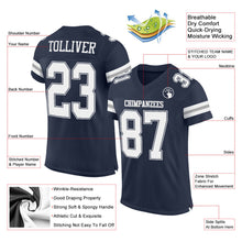 Загрузить изображение в средство просмотра галереи, Custom Navy White-Gray Mesh Authentic Football Jersey