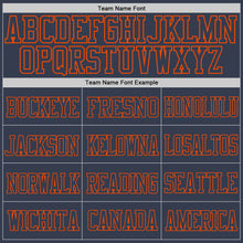 Laden Sie das Bild in den Galerie-Viewer, Custom Navy Navy-Orange Mesh Authentic Football Jersey