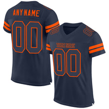Laden Sie das Bild in den Galerie-Viewer, Custom Navy Navy-Orange Mesh Authentic Football Jersey