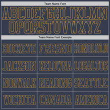 Laden Sie das Bild in den Galerie-Viewer, Custom Navy Navy-Old Gold Mesh Authentic Football Jersey