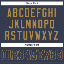 Laden Sie das Bild in den Galerie-Viewer, Custom Navy Navy-Old Gold Mesh Authentic Football Jersey