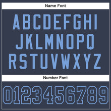 Load image into Gallery viewer, Custom Navy Navy-Light Blue Mesh Authentic Football Jersey