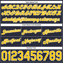 Charger l'image dans la galerie, Custom Navy White Pinstripe Gold-White Authentic Basketball Shorts