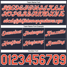 Charger l'image dans la galerie, Custom Navy White Pinstripe Orange-White Authentic Basketball Shorts