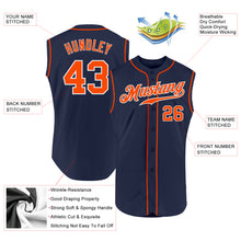 Загрузить изображение в средство просмотра галереи, Custom Navy Orange-White Authentic Sleeveless Baseball Jersey
