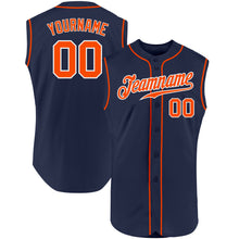Загрузить изображение в средство просмотра галереи, Custom Navy Orange-White Authentic Sleeveless Baseball Jersey