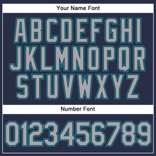 Load image into Gallery viewer, Custom Navy Gray-Teal Authentic Sleeveless Baseball Jersey