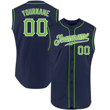 Загрузить изображение в средство просмотра галереи, Custom Navy Neon Green-White Authentic Sleeveless Baseball Jersey