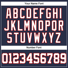 Load image into Gallery viewer, Custom Navy White-Red Authentic Sleeveless Baseball Jersey