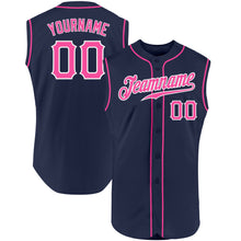 Загрузить изображение в средство просмотра галереи, Custom Navy Pink-White Authentic Sleeveless Baseball Jersey