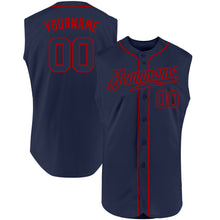 Загрузить изображение в средство просмотра галереи, Custom Navy Navy-Red Authentic Sleeveless Baseball Jersey