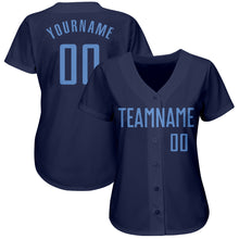 Load image into Gallery viewer, Custom Navy Light Blue Authentic Baseball Jersey