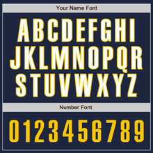 Load image into Gallery viewer, Custom Navy Gold-White Authentic Baseball Jersey