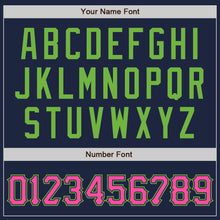 Загрузить изображение в средство просмотра галереи, Custom Navy Pink-Neon Green Authentic Baseball Jersey