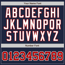 Загрузить изображение в средство просмотра галереи, Custom Navy Red Pinstripe Red-White Authentic Baseball Jersey