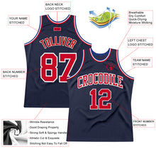 Загрузить изображение в средство просмотра галереи, Custom Navy Red-White Authentic Throwback Basketball Jersey