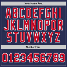 Загрузить изображение в средство просмотра галереи, Custom Navy Red-White Authentic Throwback Basketball Jersey