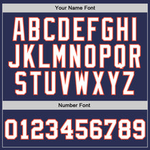 Charger l'image dans la galerie, Custom Navy White-Orange Authentic Throwback Basketball Jersey