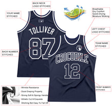 Загрузить изображение в средство просмотра галереи, Custom Navy Navy-White Authentic Throwback Basketball Jersey