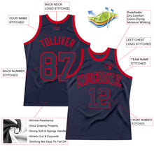 Charger l'image dans la galerie, Custom Navy Navy-Red Authentic Throwback Basketball Jersey