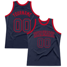 Charger l'image dans la galerie, Custom Navy Navy-Red Authentic Throwback Basketball Jersey