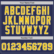 Загрузить изображение в средство просмотра галереи, Custom Navy Gold-White Authentic Throwback Basketball Jersey