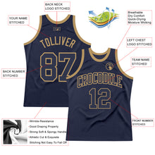 Загрузить изображение в средство просмотра галереи, Custom Navy Navy-Old Gold Authentic Throwback Basketball Jersey