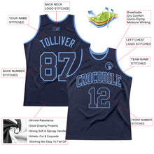 Загрузить изображение в средство просмотра галереи, Custom Navy Navy-Light Blue Authentic Throwback Basketball Jersey