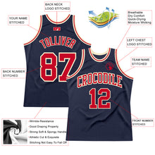 Charger l'image dans la galerie, Custom Navy Red-Cream Authentic Throwback Basketball Jersey