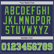 Load image into Gallery viewer, Custom Navy Neon Green-White Authentic Throwback Basketball Jersey