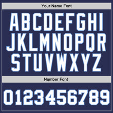 Charger l'image dans la galerie, Custom Navy White-Light Blue Authentic Throwback Basketball Jersey