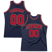 Charger l'image dans la galerie, Custom Navy Red-Old Gold Authentic Throwback Basketball Jersey