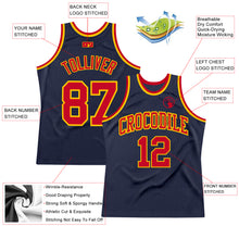 Charger l'image dans la galerie, Custom Navy Red-Gold Authentic Throwback Basketball Jersey