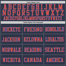 Charger l'image dans la galerie, Custom Navy Orange-Blue Mesh Authentic Throwback Football Jersey