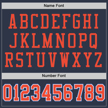Charger l'image dans la galerie, Custom Navy Orange-Blue Mesh Authentic Throwback Football Jersey