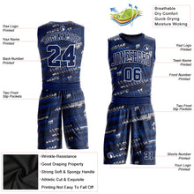 Загрузить изображение в средство просмотра галереи, Custom Navy Navy-Royal Round Neck Sublimation Basketball Suit Jersey