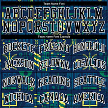 Загрузить изображение в средство просмотра галереи, Custom Navy Black-Gold Round Neck Sublimation Basketball Suit Jersey