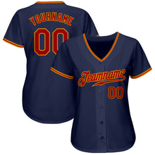 Загрузить изображение в средство просмотра галереи, Custom Navy Red-Gold Authentic Baseball Jersey