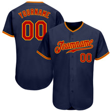 Загрузить изображение в средство просмотра галереи, Custom Navy Red-Gold Authentic Baseball Jersey