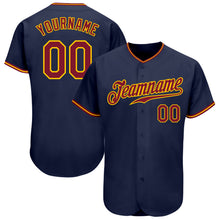 Load image into Gallery viewer, Custom Navy Crimson-Gold Authentic Baseball Jersey
