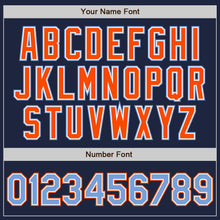 Загрузить изображение в средство просмотра галереи, Custom Navy Powder Blue-Orange Authentic Baseball Jersey