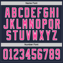 Load image into Gallery viewer, Custom Navy Pink-White Hockey Jersey