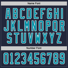 Load image into Gallery viewer, Custom Navy Teal-White Hockey Jersey