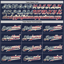 Загрузить изображение в средство просмотра галереи, Custom Navy White Pinstripe Vintage USA Flag-White Authentic Baseball Jersey