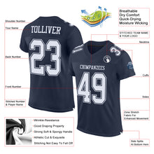 Загрузить изображение в средство просмотра галереи, Custom Navy White Mesh Authentic Football Jersey