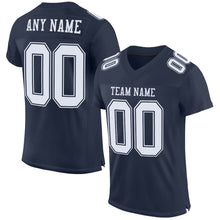 Загрузить изображение в средство просмотра галереи, Custom Navy White Mesh Authentic Football Jersey