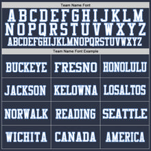 Laden Sie das Bild in den Galerie-Viewer, Custom Navy Light Blue-White Mesh Authentic Football Jersey